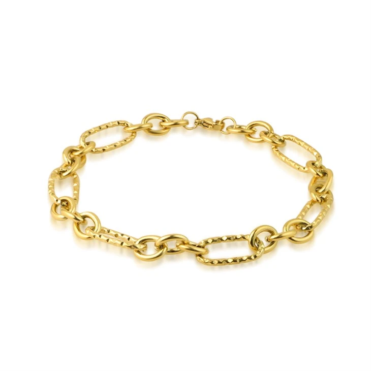 Gold Stainless Steel Interlink Bracelet Gold Stainless Steel Interlink Bracelet